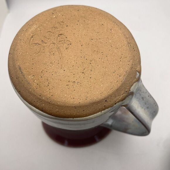 Susan Sage Vintage Art Pottery Pitcher Bowl Set Artist Signed Speckled Pottery - Picture 6 of 10